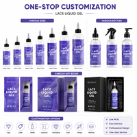 Gel adhésif liquide pour perruques à tenue forte, étanche et invisible, pour l'installation d'extensions capillaires, marque privée, OEM