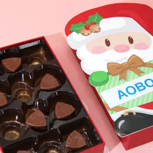 Benutzer definierte Luxus papier Geschenk verpackung für Cookie Chocolate Box Weihnachten mit Kunststoffe insatz