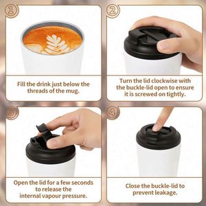 Vente en gros de gobelets à double paroi en acier inoxydable, tasse à café isolée sous vide avec couvercle anti-fuite pour la randonnée et le camping, avec logo personnalisé - Product Image 5
