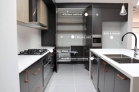 Comptoir de bar extérieur moderne en quartz, granit, marbre Calacatta, avec cascade préfabriquée, pour cuisines