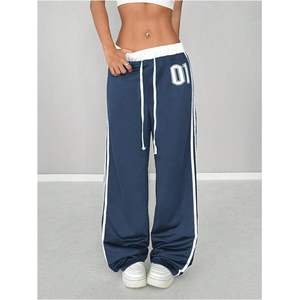 Pantalones Deportivos Anchos Personalizados para Mujer, Cintura Media, Estilo Y2K, Tela Transpirable, Pantalones con Cordón Ajustable - Product Image 4