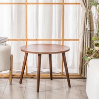 Table à manger ronde en noyer massif moderne DISHI, petite table de réunion, table en bois pour la maison ou le restaurant