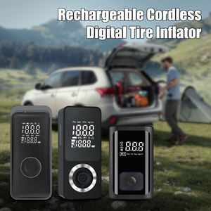 Gonfleur de pneus numérique <span class=keywords><strong>rechargeable</strong></span> double alimentation 12V 150psi <span class=keywords><strong>avec</strong></span> lumière <span class=keywords><strong>d</strong></span>'urgence ABS, LED et 4 aiguilles, <span class=keywords><strong>batterie</strong></span> 6000mAh, certifié CE - Product Image 6