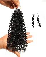 Extensions au crochet en cheveux humains Remy naturels, 30 pouces, bouclées, pré-divisées, sans nœuds, 1B, double trame, traitées à l'acide