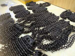 Extensiones de Cabello Humano Virgen Vietnamita al por Mayor, Ondulado Profundo, Doble Trama, 100% Natural Sin Procesar, Color Negro - Product Image 5