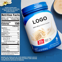 Poudre d'isolat de protéines de lactosérum aromatisée à la crème glacée à la vanille avec logo personnalisé, qualité alimentaire, certifiée Halal, pour la musculation et la nutrition sportive des adultes