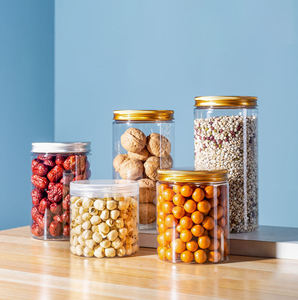 Bocaux de conservation alimentaire en plastique PET transparent en gros avec couvercles hermétiques à vis pour bonbons et sucre (couleur personnalisable) - Product Image 5