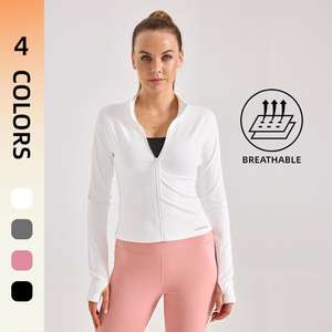 Chaqueta deportiva de manga larga con cremallera para mujer BBL Sports Fitness Yoga Wear Outfit - Product Image 4