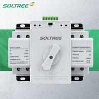 Commutateur de transfert automatique Soltree 2P 4P 63A 100A 125A Classe CB Double Alimentation ATS AC 110V 220V 380V pour Générateur de Secours