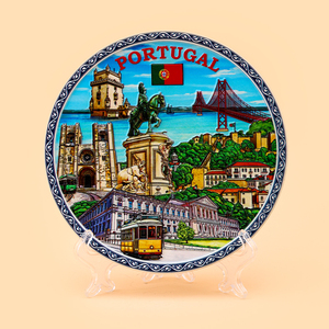 Новинка 2026 года: Декоративная сувенирная тарелка из смолы в виде здания для туристов, настольный декор, подарок для туристов - Product Image 1