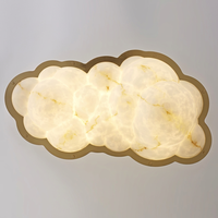 Lustre LED suspendu en résine imitation albâtre avec cadre en fer doré de luxe pour salle à manger et villa