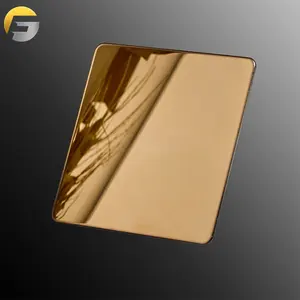 CL0222 Titanium Gold Pvd Coated Villa Interior Decorative Shiny Stainless Steel Gold Mirror Finish Metal Sheet