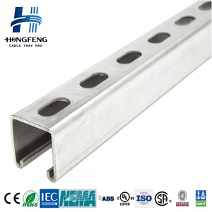 Galvanized Steel Channels S250GD, S350GD Grades 41x41mm & 41x21mm 2.0-2.5mm Thickness Perforated C Profiles for Solar Projects - Product Image 1
