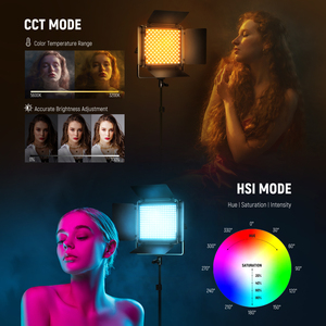Kit d'éclairage de studio photo <span class=keywords><strong>Neewer</strong></span> <span class=keywords><strong>RGB</strong></span> 660Pro <span class=keywords><strong>RGB</strong></span> 50W à intensité variable avec écran LCD, 2 packs, en alliage d'aluminium, pour la photographie - Product Image 3