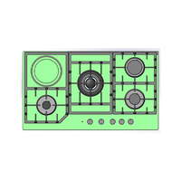 Desain baru peralatan dapur memasak kombinasi keramik dan pembakar Gas