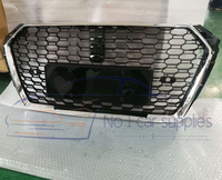 Grille de calandre nid d'abeille RS4 pour Audi A4 B9 2017-2019 en argent ; Nouvelle calandre de voiture en plastique