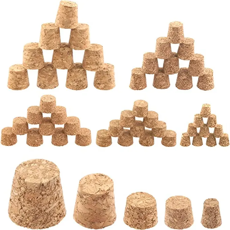 Wholesale Glass Bottles Corks Small Size Test Tube Wood Seal Plug Glass Bottle Caps Vial Sealing Granulated Wooden Lids