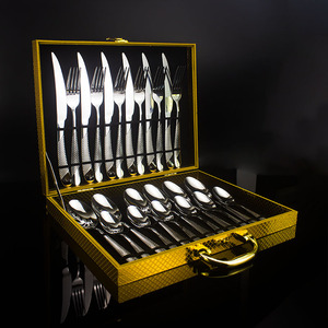 Couverts <span class=keywords><strong>de</strong></span> haute qualité, luxe, plaqués or, acier inoxydable, fourchette, cuillère, couteau, ensemble <span class=keywords><strong>de</strong></span> couverts <span class=keywords><strong>de</strong></span> 24 pièces - Product Image 3