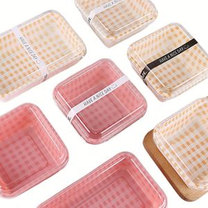 Square Small Mousse Dessert Tiramisu Container Plastic Packaging <b>Box</b> Japanese Sliced Cake <b>Box</b> Candy Biscuit <b>Sweet</b> Food PET Bulk - Product Image 1