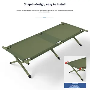 Cama Plegable para Exteriores al por Mayor, Individual, Portátil, con Marco de Hierro y Tela Oxford, Modelo YY-1117, para Descanso, Camping, Emergencias y Desastres - Product Image 2