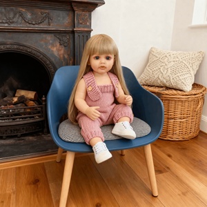 22インチの柔らかいシリコンビニール製、リアルなリボーンドール、かわいい幼児の女の子モデルのおもちゃ、教育的なギフト - Product Image 3