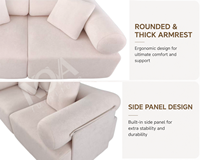 Komprimierbares Modulares 2-Sitzer Stoffsofa mit Abgerundeten Dicken Armlehnen Modernes Wohnzimmer-Sofa für Hotel Apartment Großhandel