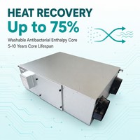 ERV Inteligente con Monitoreo de CO2 y PM2.5, Control Remoto RS485, Ventilador de Recuperación de Energía Flexible de Acero Galvanizado para Espacios Grandes