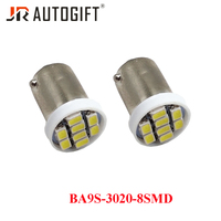 BA9S T4W LED ampoule de voiture rouge bleu H5W T2W T3W 3020 8SMD DC12V/24V intérieur voiture LED éclairage de plaque d'immatriculation