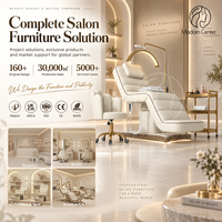 Matériel et mobilier de salon de beauté tout-en-un Madam Center : Lit esthétique, table de soin du visage, chaise, table de traitement esthétique