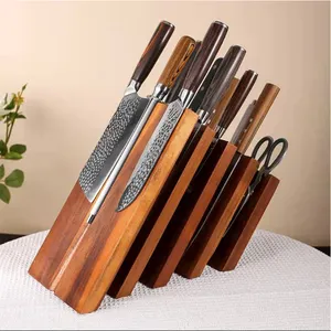 Hot Selling Custom-made Acacia Wood Magnetic Knife Block Without Knife Magnetic Knife Holder For Any Size And Width