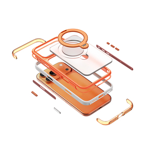 Étui de téléphone portable antichoc à protection intégrale 360° avec béquille magnétique rotative en métal pour 17/18 - Product Image 3