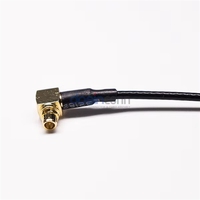 Connecteur SMA mâle vers MMCX angulaire avec câble coaxial RG174 50 ohms 6 GHz