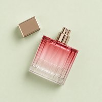 Vente en gros usine – Flacon vaporisateur de parfum irrégulier 40 ml, forme unique, en verre, avec capuchon doré, pompe pulvérisatrice, givré, estampage à chaud, sérigraphie