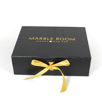 Boîte-cadeau de bijoux haut de gamme personnalisé avec ruban dessin animé bonbons noir collier anneau carton pliant emballage mystère boîtes en papier