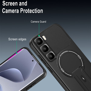 เคสโทรศัพท์ดีไซน์ด้วยแม่เหล็กลายคาร์บอนไฟเบอร์กันกระแทกสำหรับ infinix Hot 60 Pro <span class=keywords><strong>PLUS</strong></span> Spark 20 Pro - Product Image 3