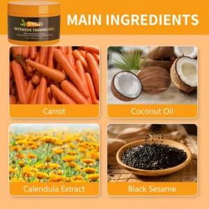 Extractos Herbales Intensivos al por Mayor, Gel Bronceador de Zanahoria, Tono Oscuro, Aceite Bronceador Natural para el Cuerpo, Productos Autobronceadores para un Brillo Natural de la Piel - Product Image 3