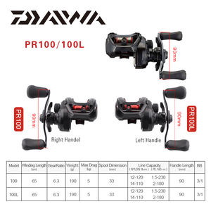 Origine <span class=keywords><strong>Daiwa</strong></span> baitcasting <span class=keywords><strong>moulinet</strong></span> de pêche PR 100/100L d'eau salée baitcasting de pêche roues en métal bobines - Product Image 5