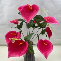 Bunga Calla Lily Buatan 9 Tangkai Sutra Palsu untuk Dekorasi Vas Rumah dan Pernikahan