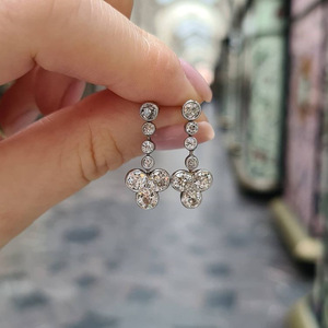 Orecchini floreali con pietre scintillanti per donna, eleganti gioielli a forma di fiore, accessori regalo per l'uso quotidiano - Product Image 3