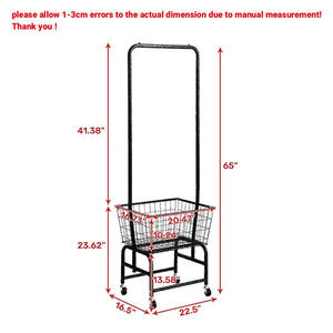 Chariot de vêtement en métal robuste roues organisateur de blanchisserie commercial support de vêtements Mobile pour hôtel/appartement/entrepôt de stockage - Product Image 6