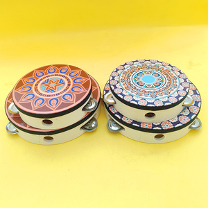 Wholesale 6/8 Inch Single-Row Wooden Dunhuang Tambourine Hand Drum Orff Percussion <b>Instrument</b> <b>Musical</b> Hand Drum <b>Musical</b> Toy - Product Image 2