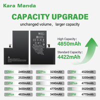 Baterai Ponsel Asli Kara Manda OEM Baru 0 Cycle IOS26 Diagnostik untuk Baterai iPhone Asli untuk Baterai iPhone 12-15ProMax