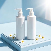 Flacon pompe cylindrique blanc en plastique rechargeable pour shampoing, gel douche, savon liquide, cosmétiques et emballages de soins de la peau