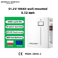 Système de stockage d'énergie solaire domestique EU DDP 48V 51.2V 100AH 17 langues avec application compatible avec plusieurs onduleurs