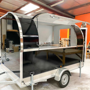 Remorque de restauration alimentaire, camionnettes à hamburgers, camion à hot-dogs, camion à tacos, chariot alimentaire rond en acier inoxydable, petite remorque alimentaire - Product Image 1