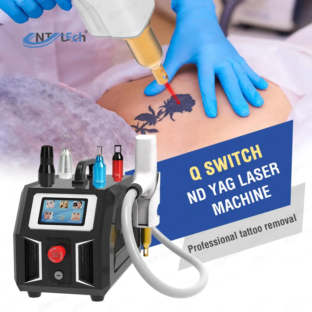 Promotion price Q switch nd yag laser pigmention removal tattoo removal machine with 1064nm 532nm laser