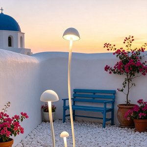 Lampe de jardin en forme de champignon, blanche, étanche, pour extérieur, patio, parc, lampe décorative au sol - Product Image 4