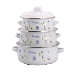 Grande Vente – Batterie de Cuisine REOONA 671D <span class=keywords><strong>en</strong></span> <span class=keywords><strong>Fonte</strong></span> Émaillée, Casseroles Émaillées pour le Marché Africain - Product Image 1