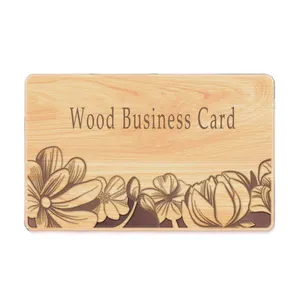 Custom Biodegradable Wood Nfc Wooden Business Card Blank With Case Holder