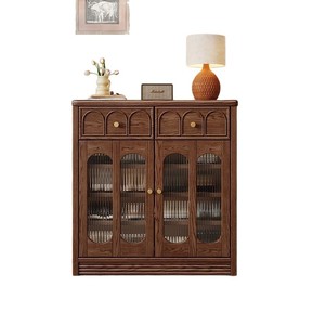 Solid Wood Entryway <b>Cabinet</b> Large Capacity Multi Layer Retro Style Living Room Storage <b>Cabinet</b> - Product Image 5